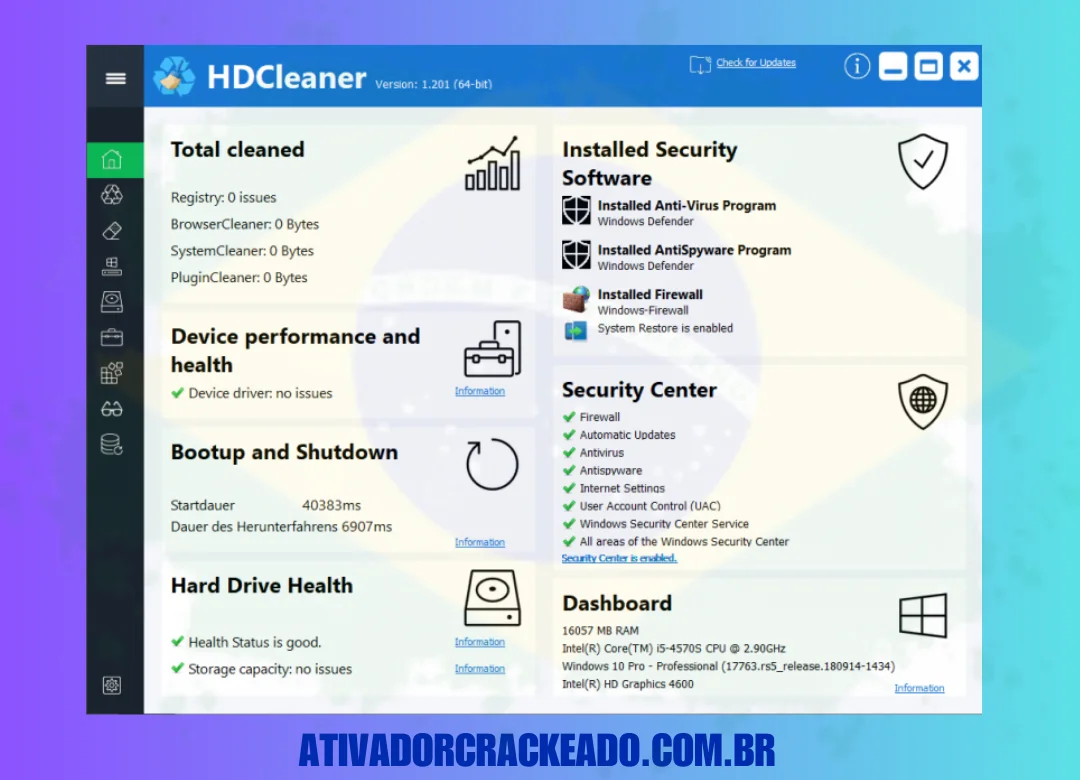 Obtenha o HDCleaner no site oficial ou em uma fonte confiável.