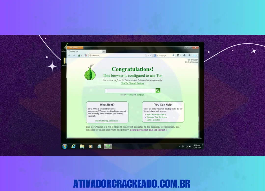 Para instalar o Tor Browser, abra o arquivo baixado e siga as instruções na tela.