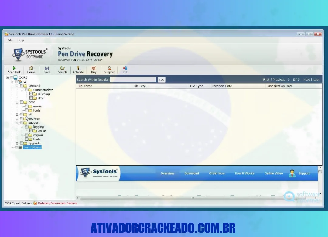 Principais recursos do SysTools Pen Drive Recovery Crackeado