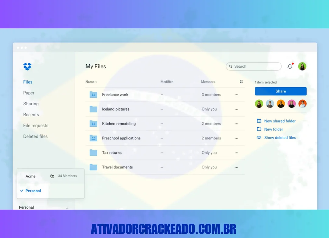 Recursos do Dropbox Crackeado