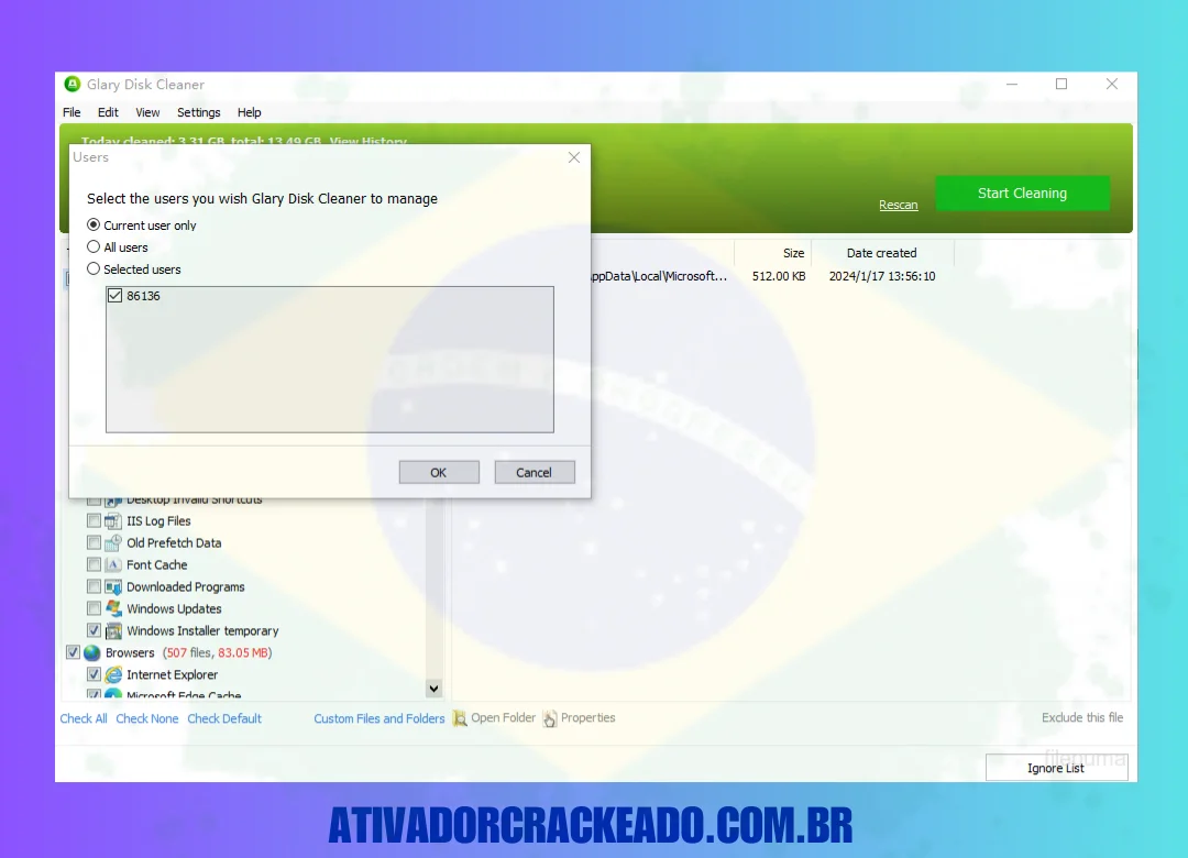 Vá para as configurações e configure as verificações de rotina para habilitar a limpeza automática