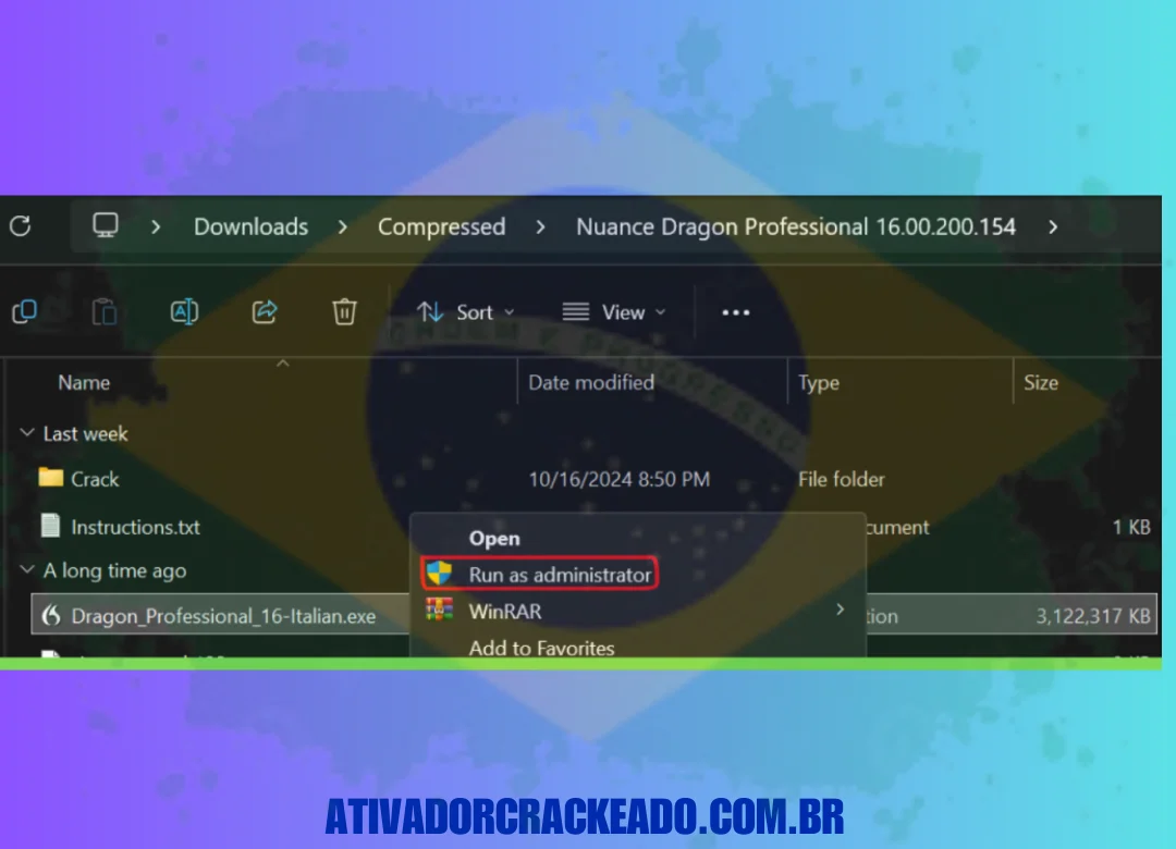 Extraia o arquivo baixado, desligue a internet e execute a instalação como administrador. Escolha o diretório de instalação e inicie a instalação.