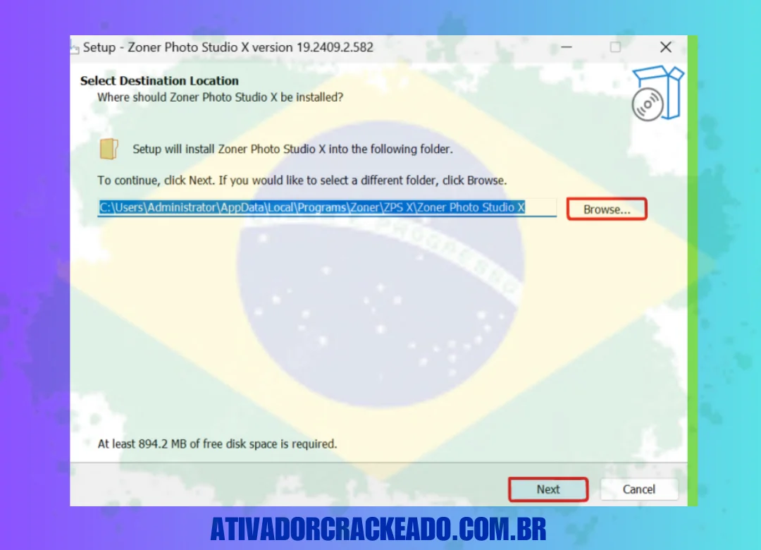 Execute a instalação como administrador, extraia o arquivo baixado e conclua a instalação no diretório padrão.