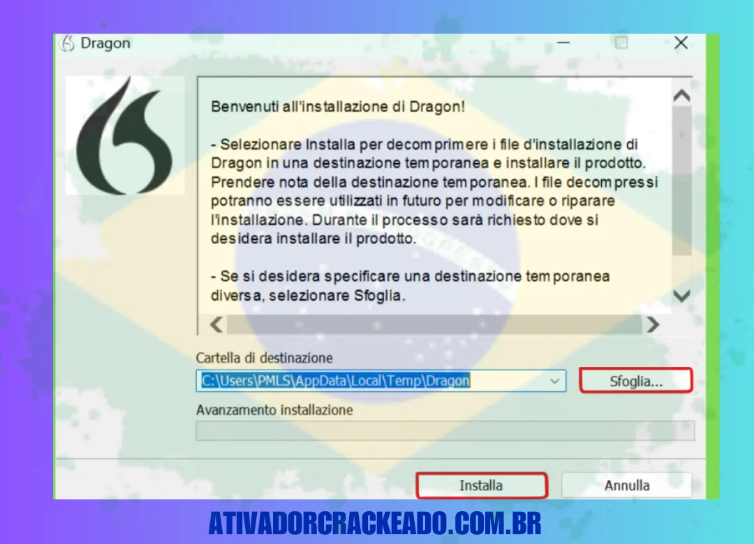 Extraia o arquivo baixado, desligue a internet e execute a instalação como administrador. Escolha o diretório de instalação e inicie a instalação.