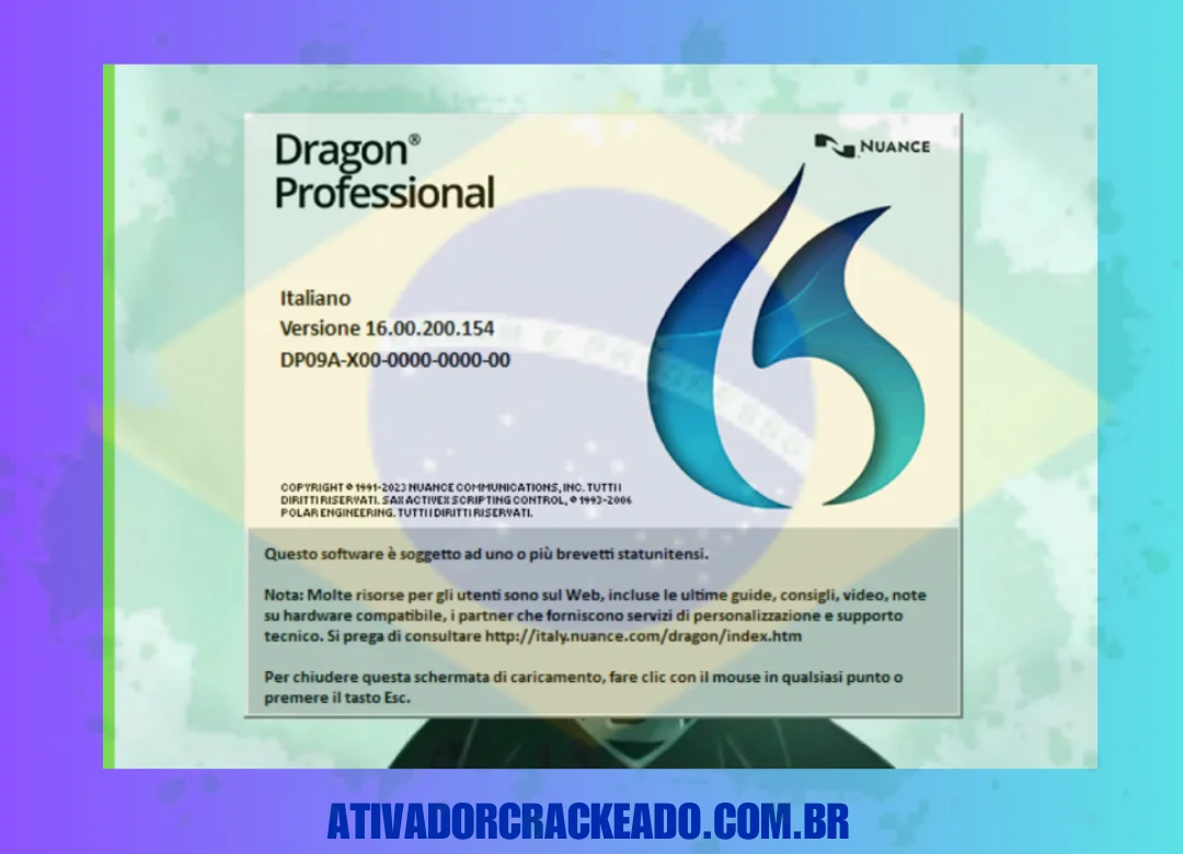 Substitua o natspeak.exe original em C:\Program Files(x86)\Nuance\NaturallySpeaking 16\Program\ por uma cópia da pasta Crack. O software será então ativado em seu nome, permitindo que você o utilize.