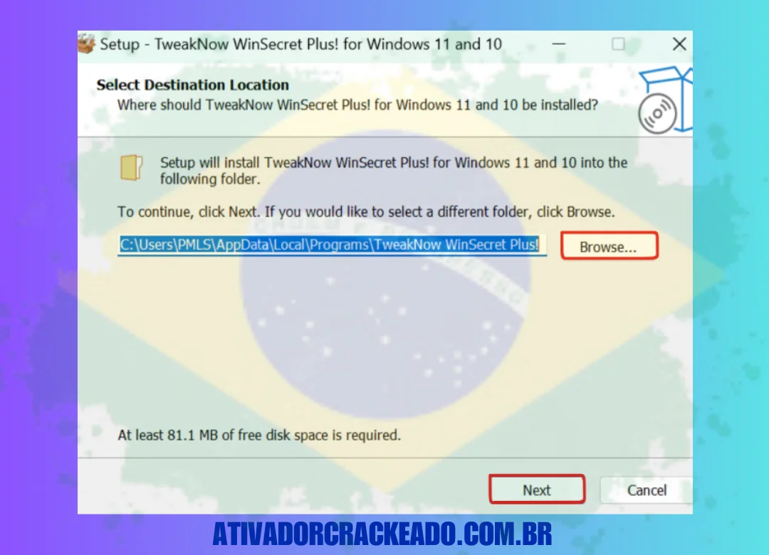 Após baixar o arquivo, extraia-o, siga as instruções de configuração e instale o programa normalmente.