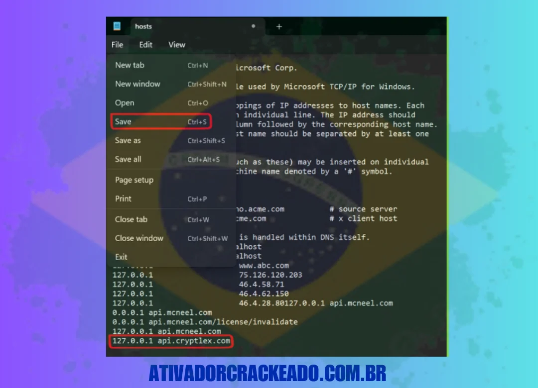 Esta linha deve agora ser adicionada ao arquivo hosts, que está localizado em C:\Windows\System32\drivers\etc. Você deve levar o arquivo hosts daquele local para outro local, como sua área de trabalho, modificá-lo no Bloco de Notas e, em seguida, devolvê-lo à pasta etc para adicionar a linha. Depois disso, a licença será adicionada e você poderá começar a usar o software.