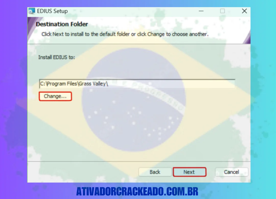 Após escolher o diretório de instalação, aceite o acordo de licenciamento e comece a instalação.