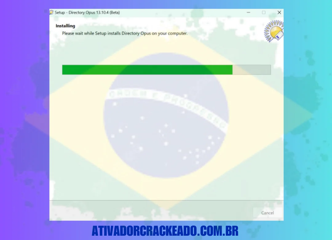 Inicie a instalação como administrador após extrair o arquivo baixado.