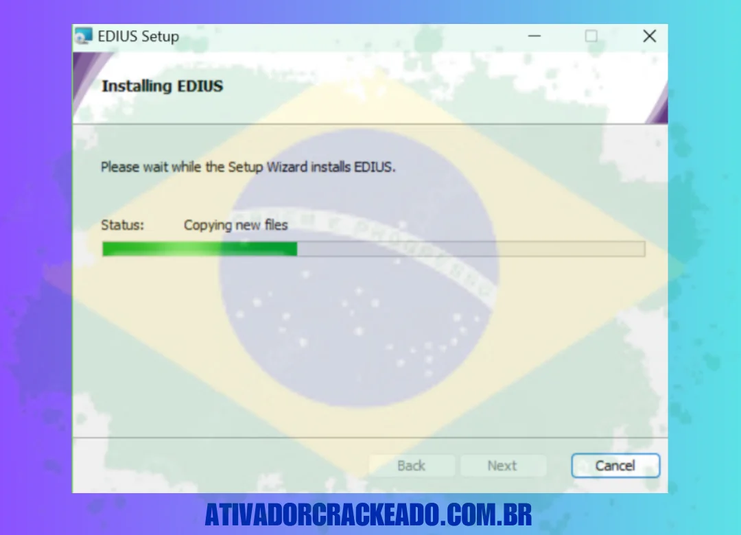 Execute a instalação como administrador após extrair o pacote. Após escolher o diretório de instalação, aceite o acordo de licenciamento e comece a instalação.