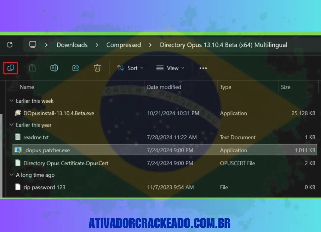 Execute o patch como administrador depois de copiá-lo para o diretório de instalação.