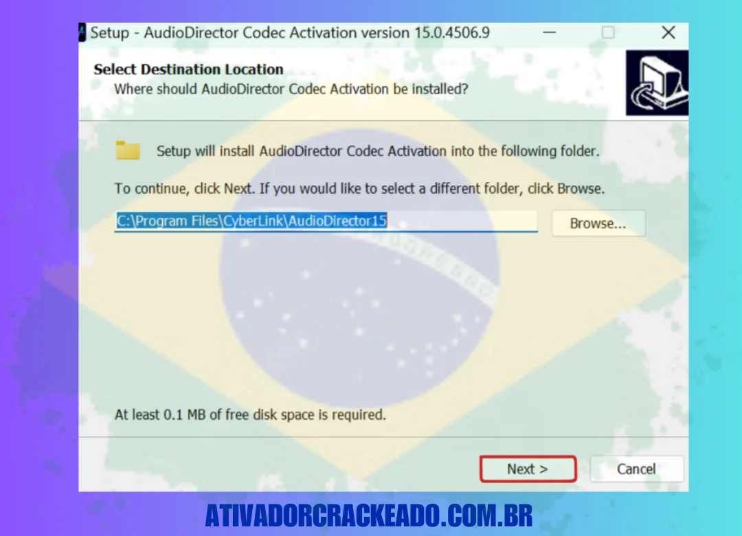 Escolha a mesma pasta de instalação onde você instalou o AudioDirector e execute Codec Activation.exe como administrador.