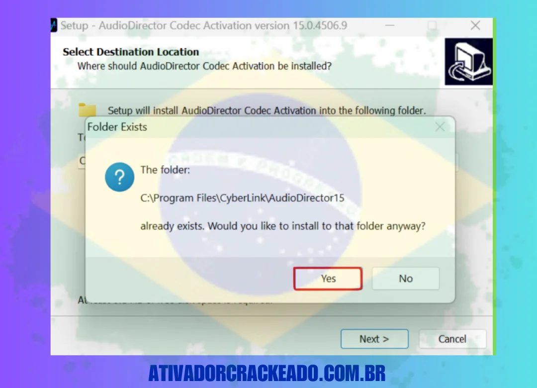 Clique em Sim quando ele informar que a pasta já existe e que você só precisa substituí-la. Você pode iniciar o software depois que isso for concluído, e a licença Ultra será aplicada.