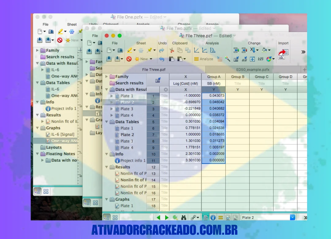 A simplicidade com que o GraphPad Prism Crackeado lida com matemática