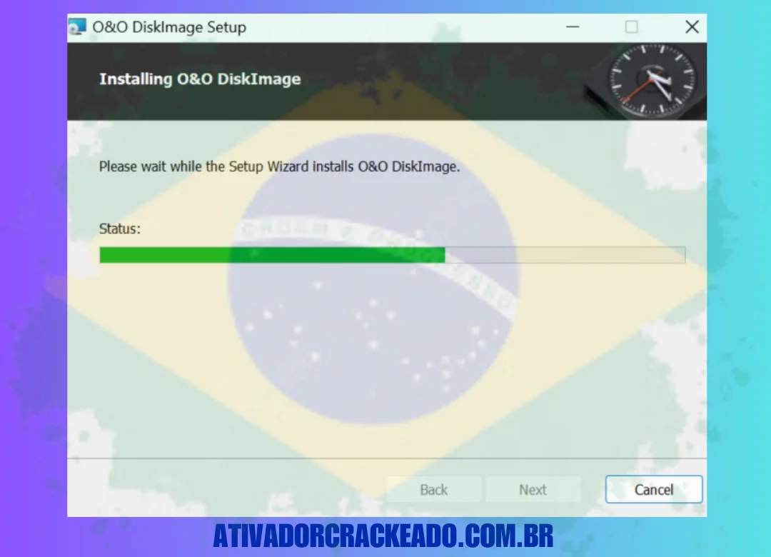 Aceite o contrato de licença, escolha o tipo de instalação e inicie a instalação.