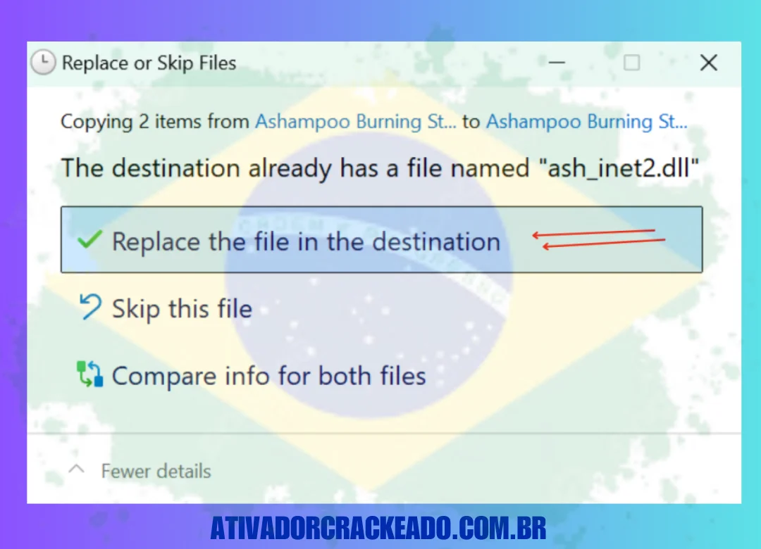 Adicione o arquivo DLL e Patch.exe ao diretório de instalação após copiá-los. Use esse novo arquivo DLL no lugar do anterior.