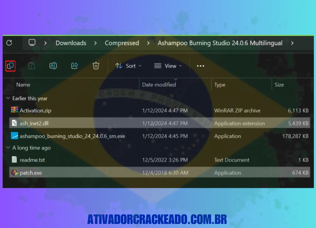 Adicione o arquivo DLL e Patch.exe ao diretório de instalação após copiá-los.