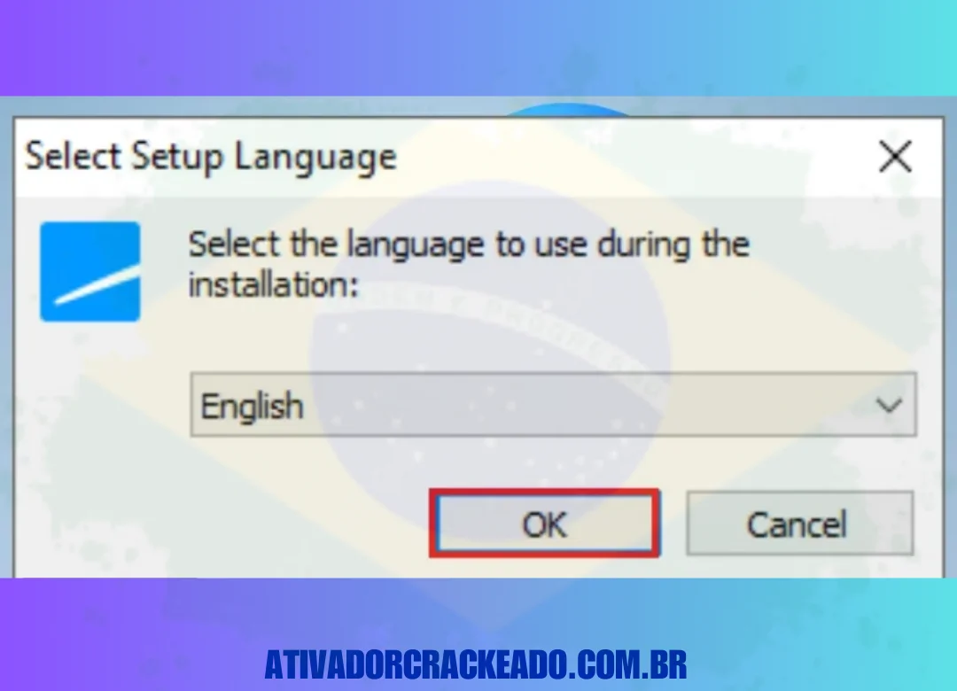 Após executar a instalação, selecione o idioma que deseja usar para instalar o programa.