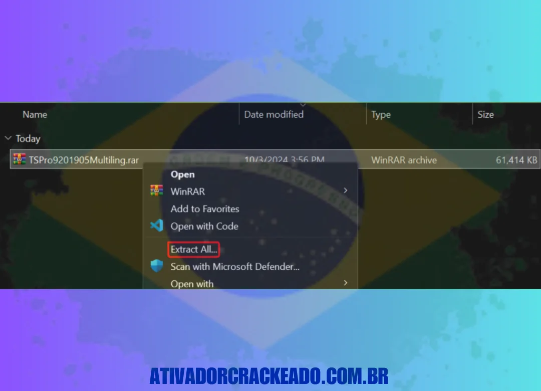 Como de costume, extraia o arquivo baixado e execute a instalação como administrador.