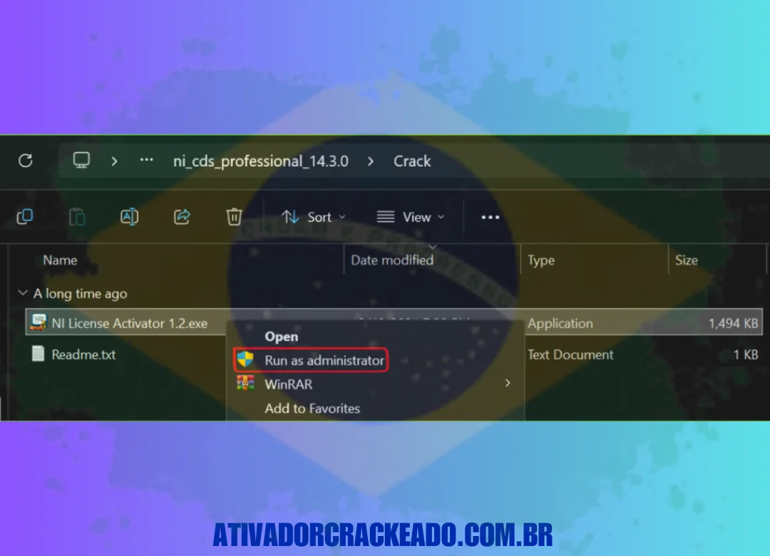 Depois disso, inicie o License Activator como administrador após abrir a pasta crack.