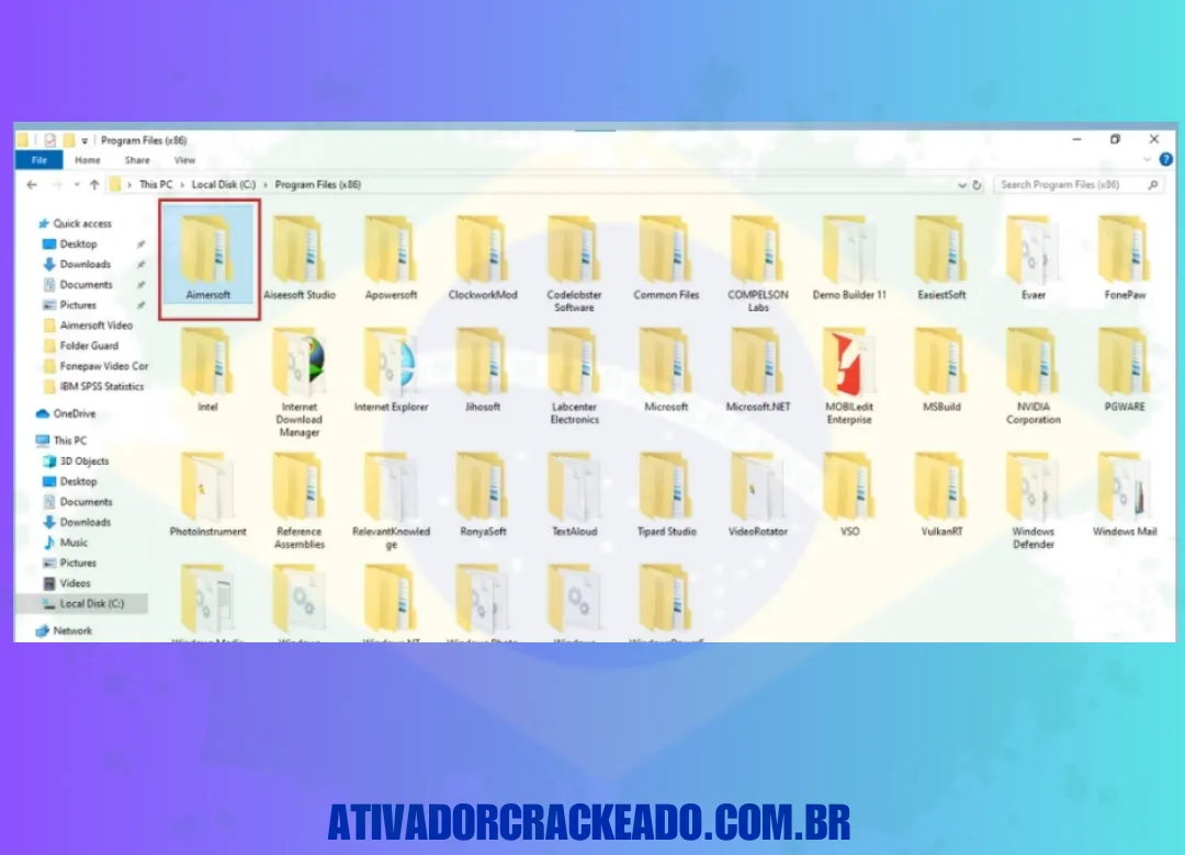 Em seguida, abra a pasta Aimersoft que está na pasta Arquivos de Programas.