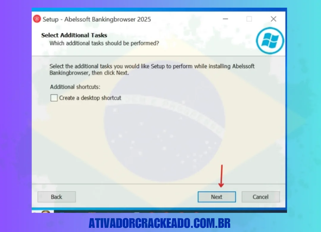 Em seguida, o programa fornecerá algumas tarefas adicionais; selecione-as se desejar; caso contrário, clique em Avançar.