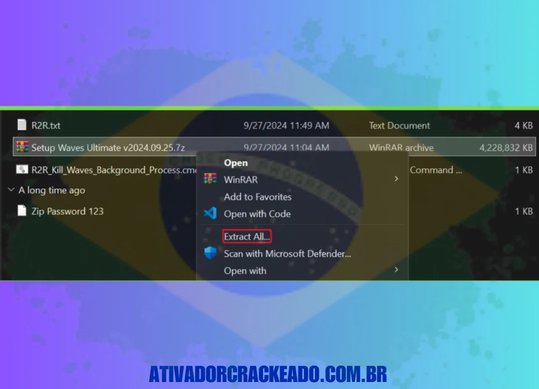 Execute a instalação como administrador após extraí-la.