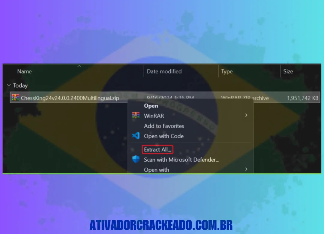 Execute o arquivo EnBtn.exe como administrador após extrair o arquivo baixado e abrir a pasta crack.