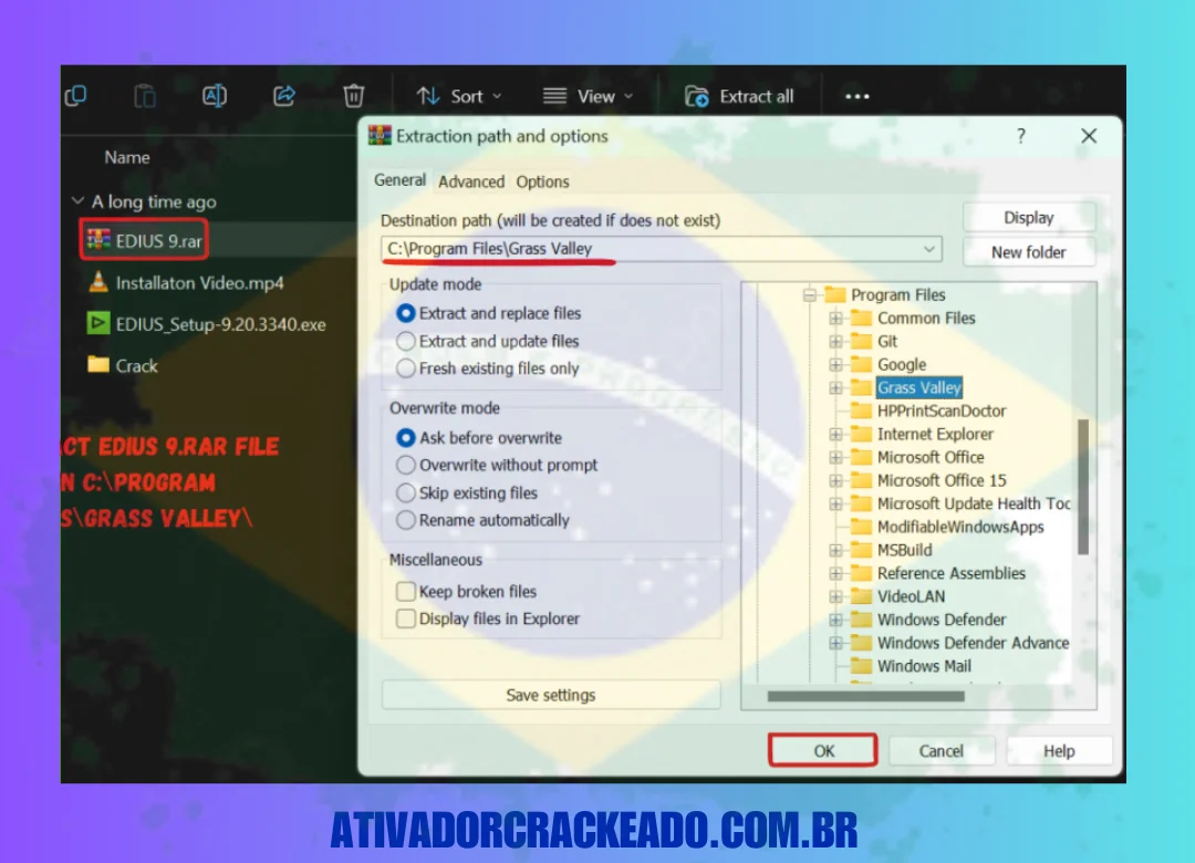 Inicie Patch.exe como administrador após abrir a pasta Crack.