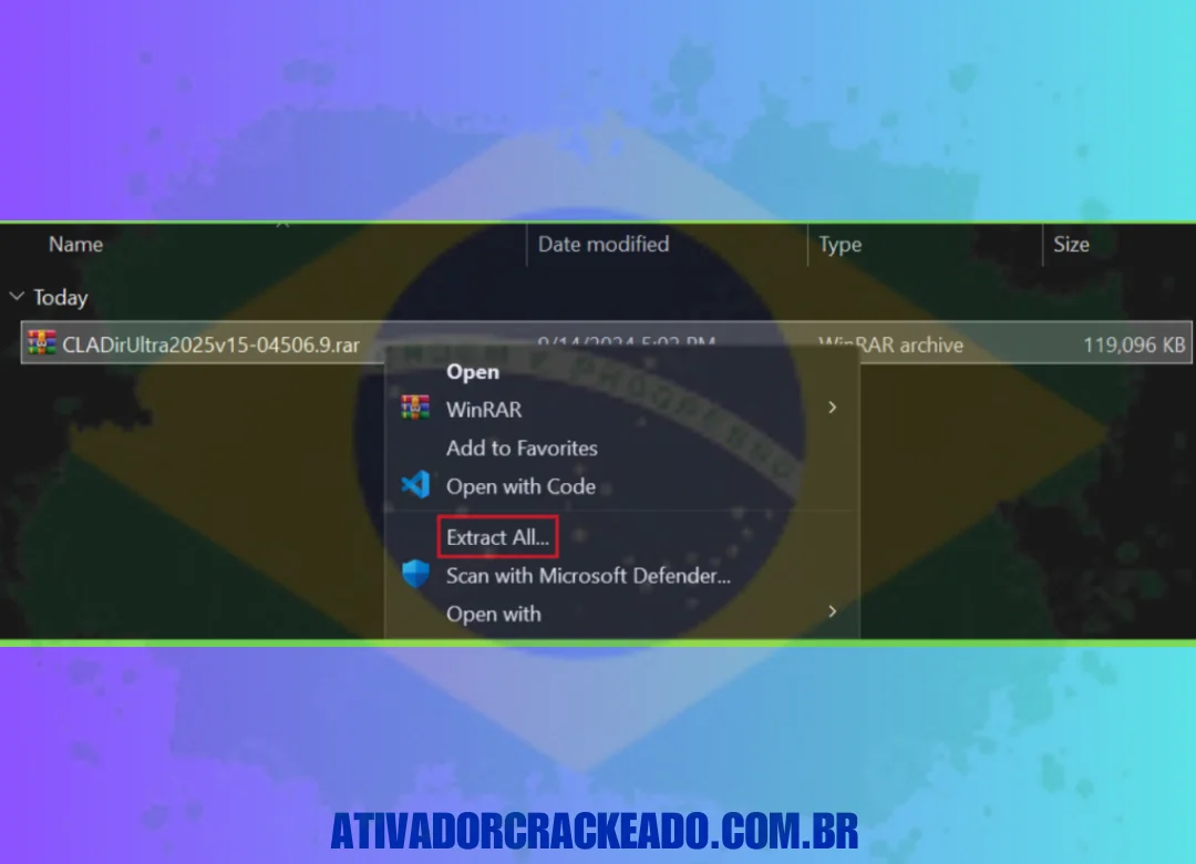 Inicie a instalação como administrador após extrair o arquivo baixado. Selecione o site de instalação e comece o processo.