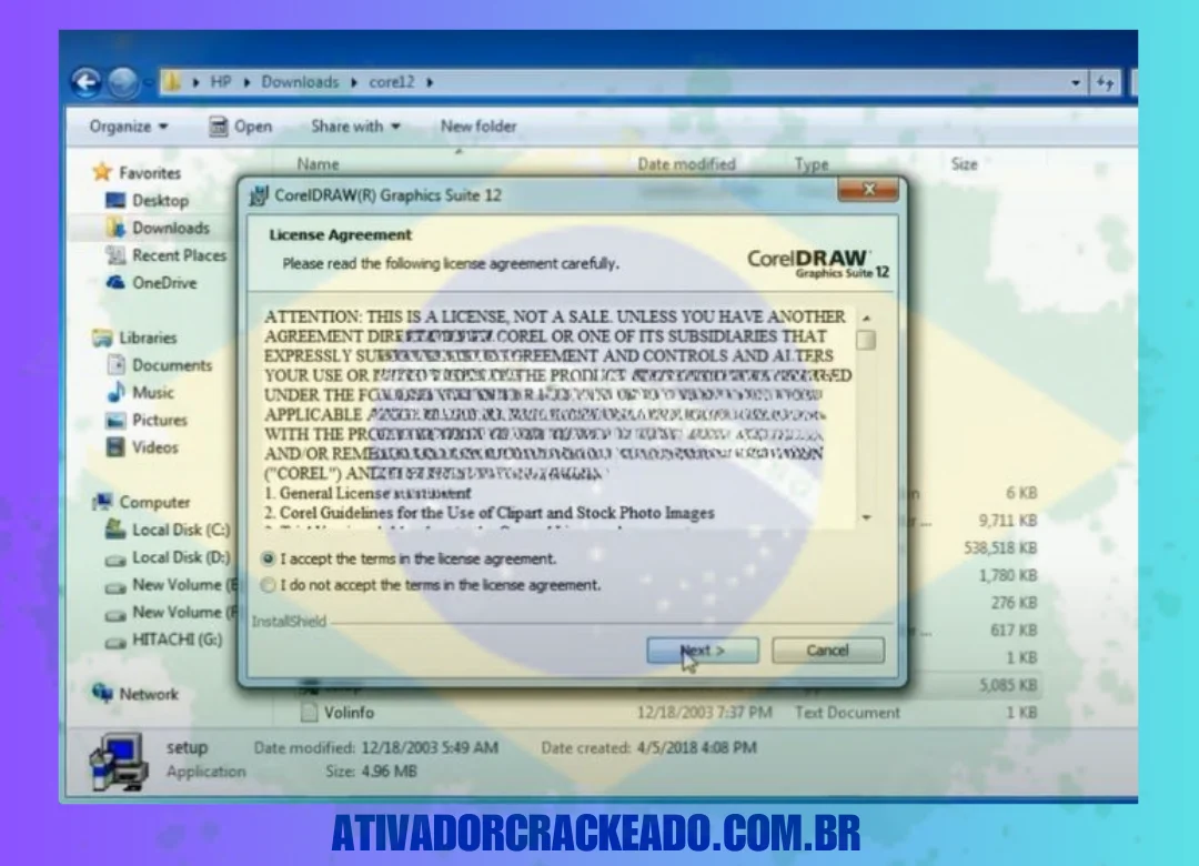 O número de série precisará ser inserido. Ao mesmo tempo, você deve abrir o arquivo