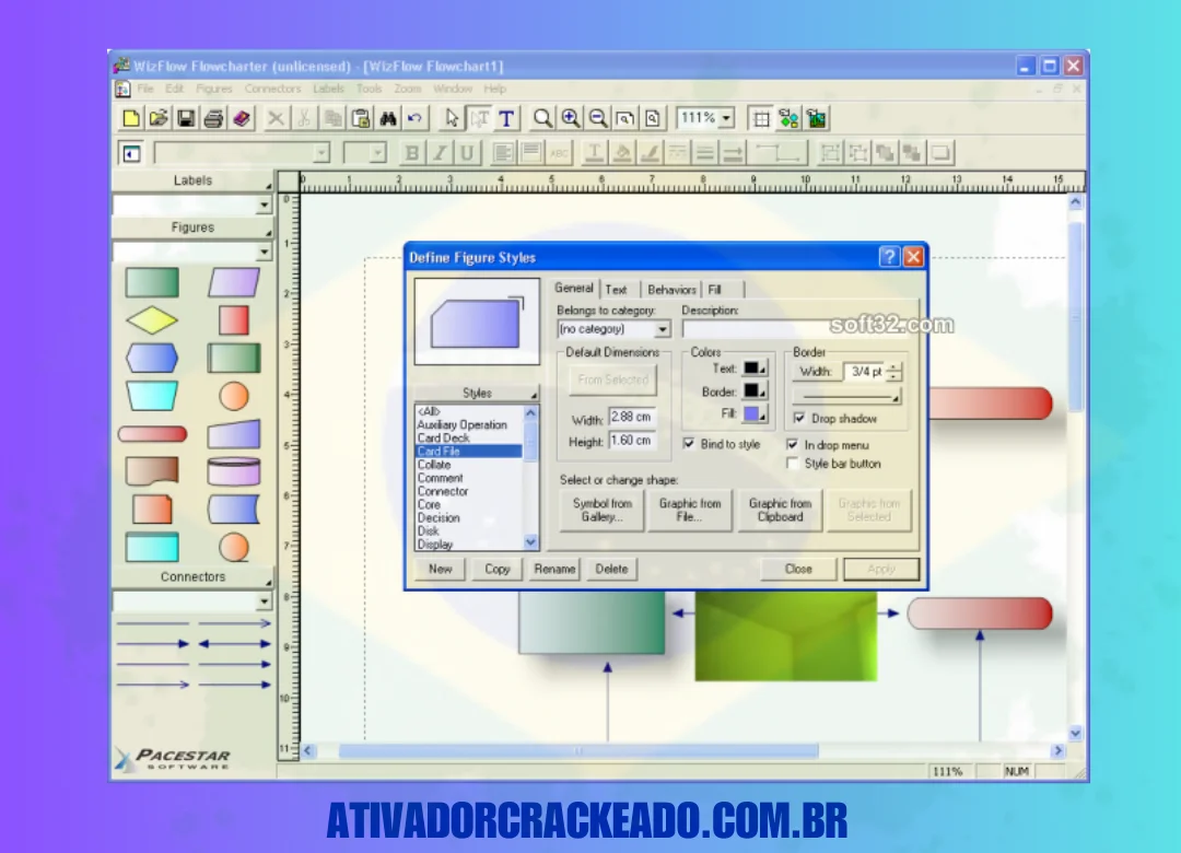 Principais recursos do WizFlow Flowcharter Professional Crackeado