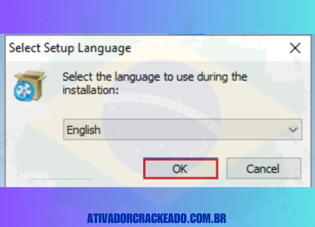 Selecione o idioma de instalação do programa e clique em 'OK'.