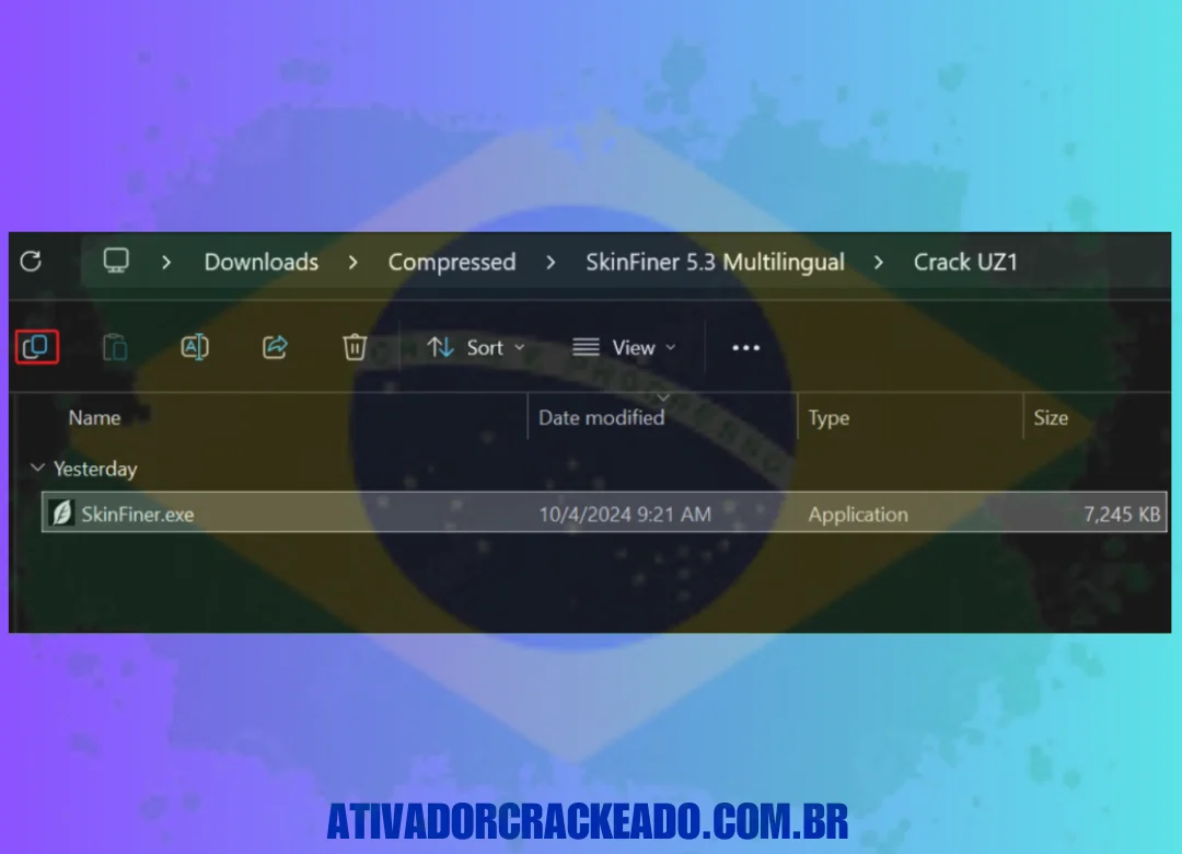 Substitua o arquivo SkinFiner.exe original em CProgram FilesSkinFiner pelo que