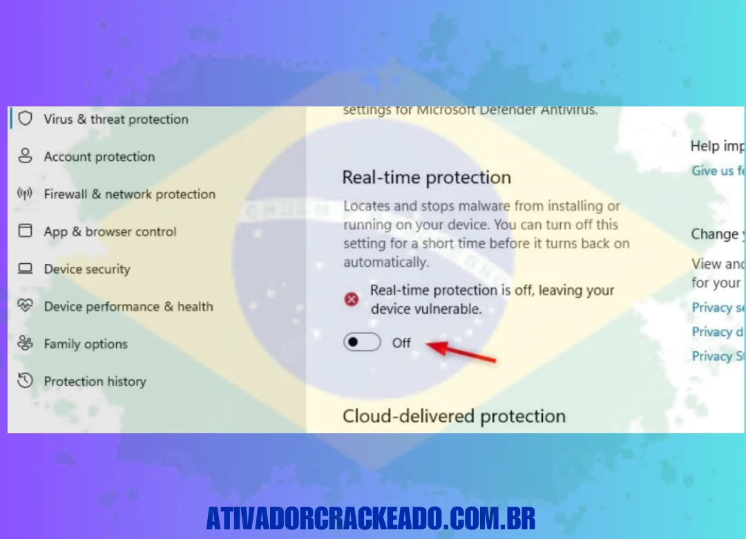 Usando o link fornecido, baixe o Dragon Professional 16 gratuitamente. Nas configurações, desative a proteção em tempo real.