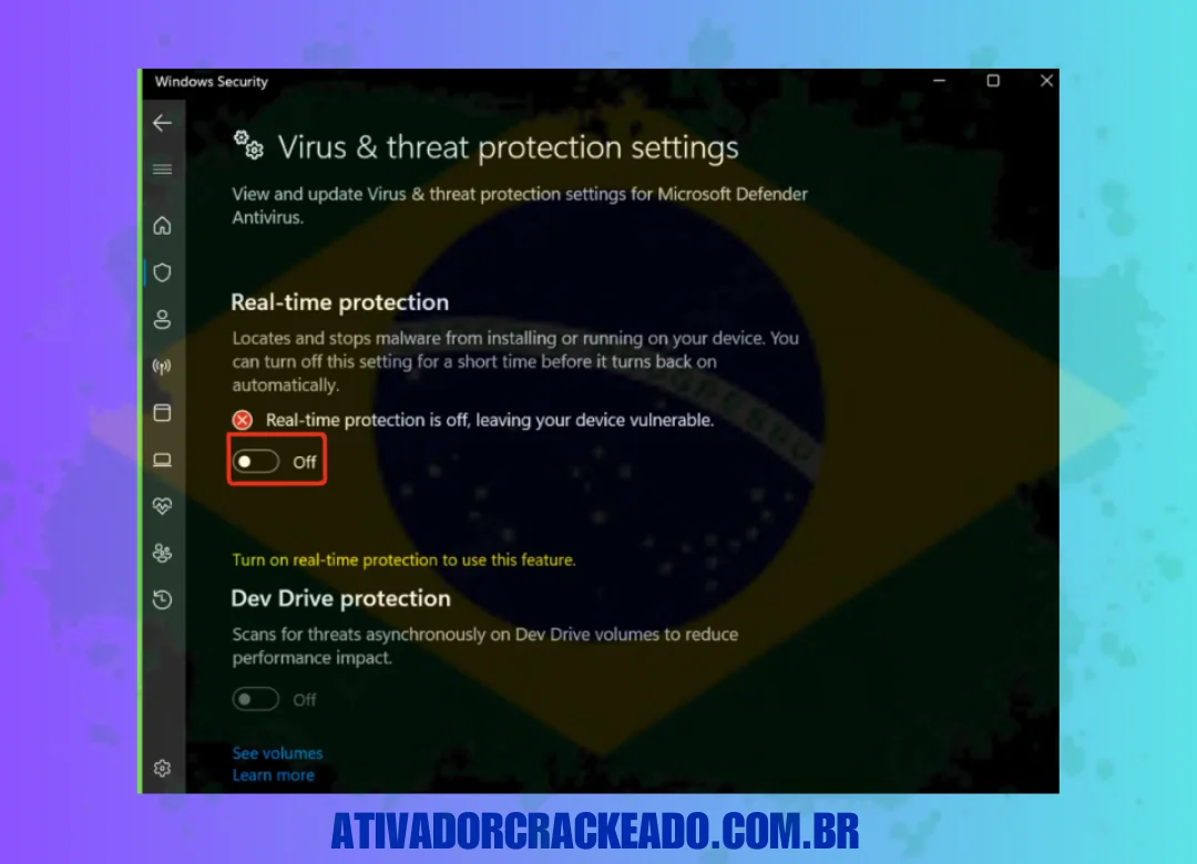 Use o link para baixar o Directory Opus gratuitamente e desabilitar a proteção em tempo real.