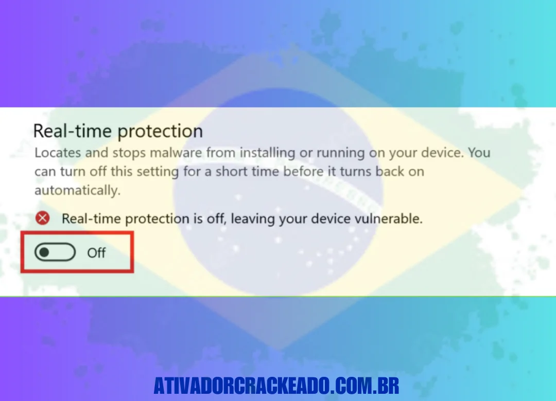 Certifique-se de que qualquer software antivírus instalado esteja desativado