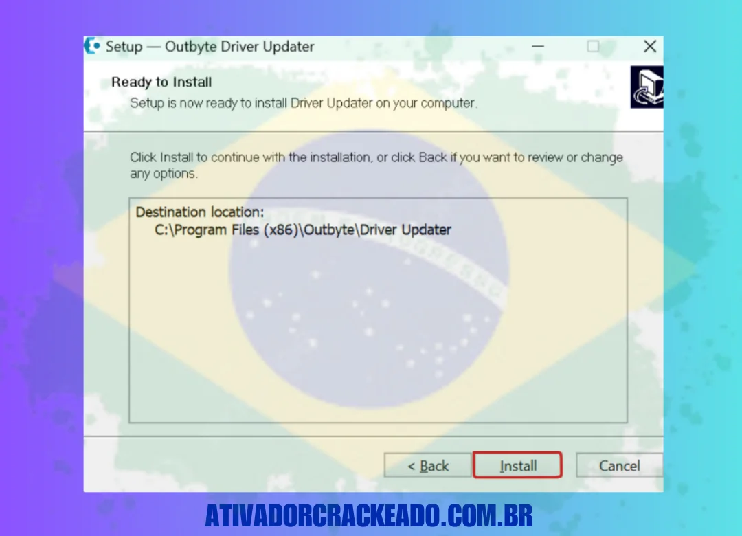 Aceite o contrato de licença, escolha onde deseja instalar o software e inicie a instalação após selecionar algumas tarefas adicionais.