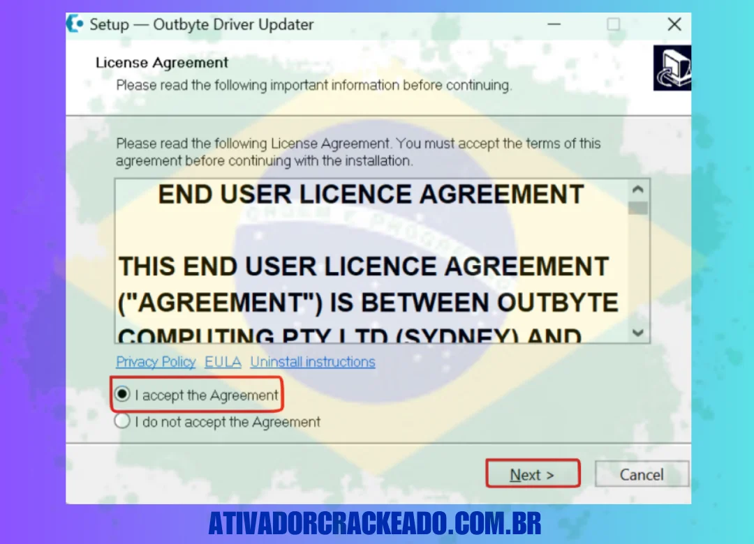 Aceite o contrato de licença, escolha onde deseja instalar o software e inicie a instalação após selecionar algumas tarefas adicionais.