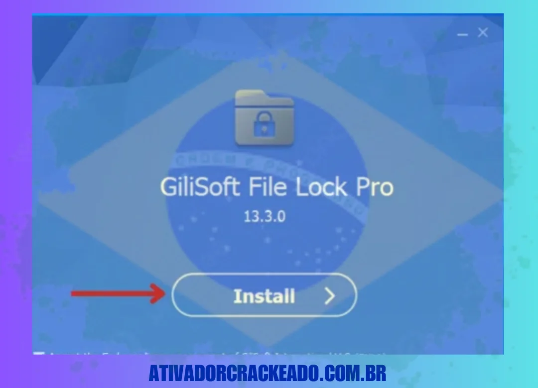 Agora, clique em 'instalar' para iniciar o processo de instalação do GiliSoft File Lock Pro.