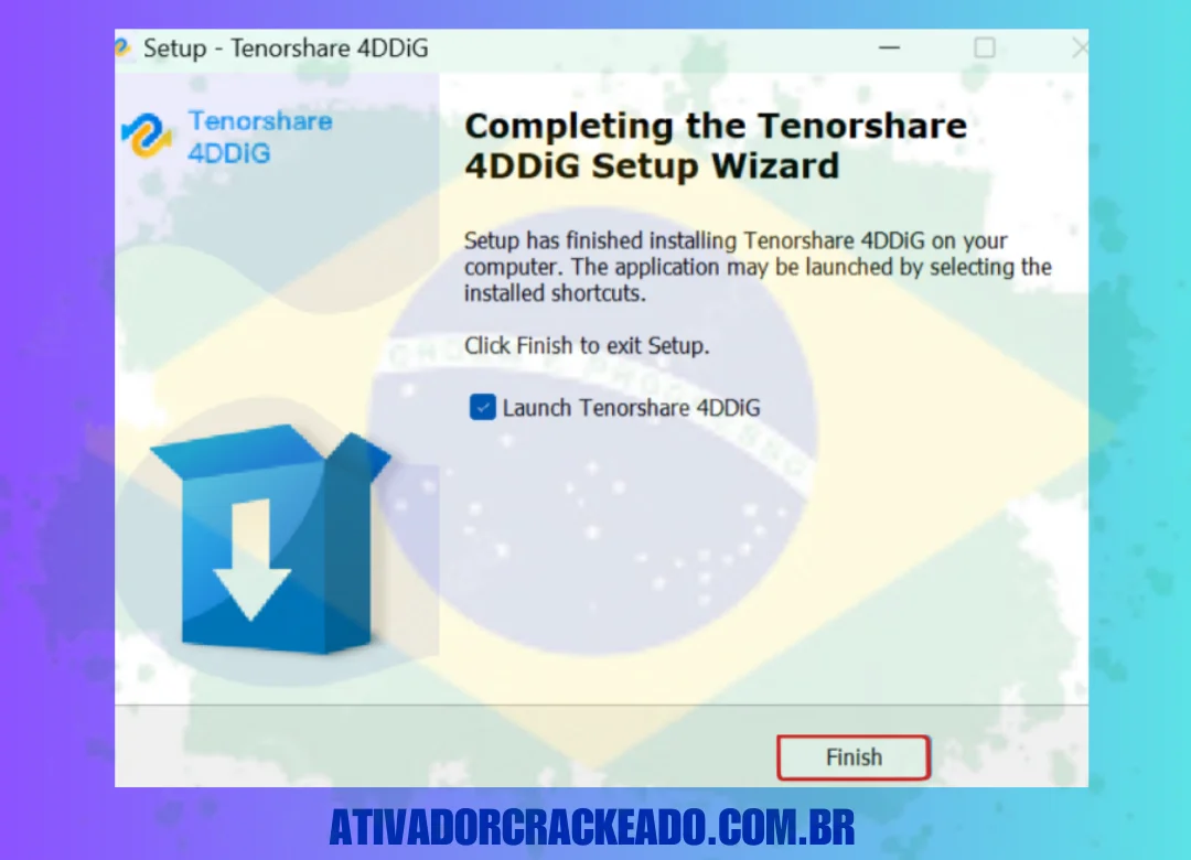 Aguarde a conclusão da instalação e, após a conclusão, feche a configuração.