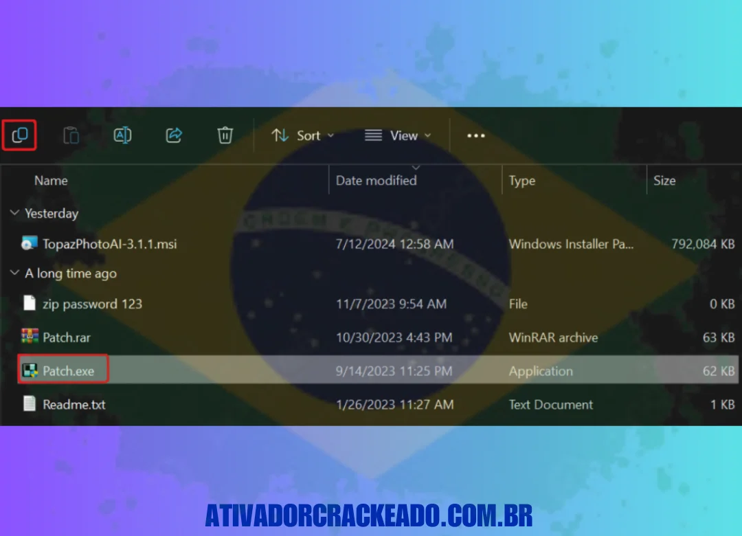 Após a conclusão da instalação, copie o arquivo patch.exe e extraia o arquivo patch.rar. (1)