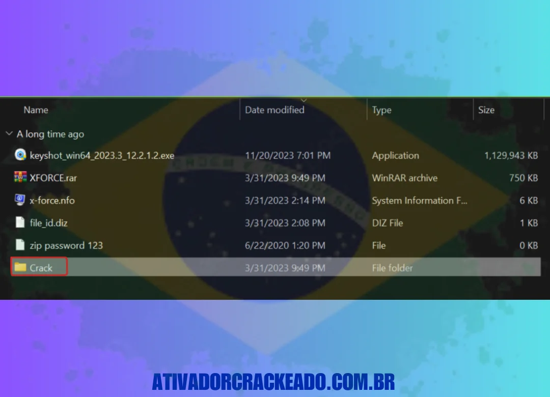 Após a conclusão da instalação, saia do instalador, abra a pasta Crack e extraia o arquivo XFORCE.rar.