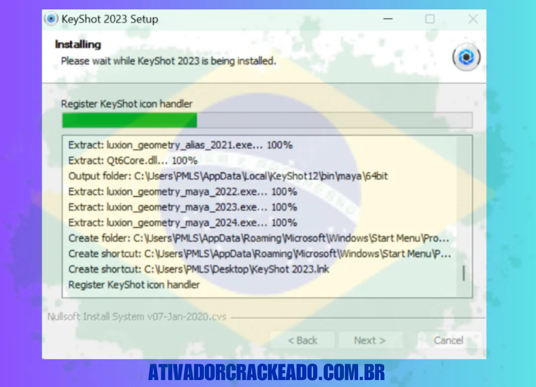 Após a conclusão da instalação, saia do instalador, abra a pasta Crack e extraia o arquivo XFORCE.rar.