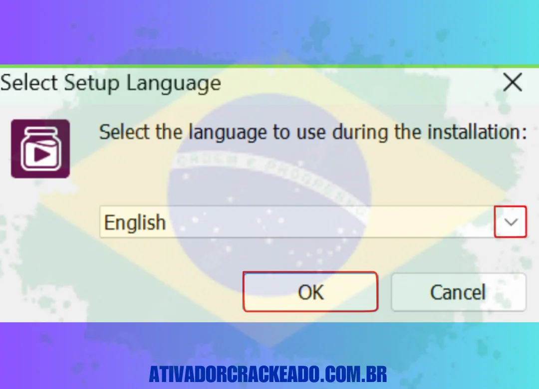 Após baixar o arquivo, extraia-o e execute MP3jamSetup.exe no modo administrador. Clique em OK após selecionar o idioma de configuração. (1)