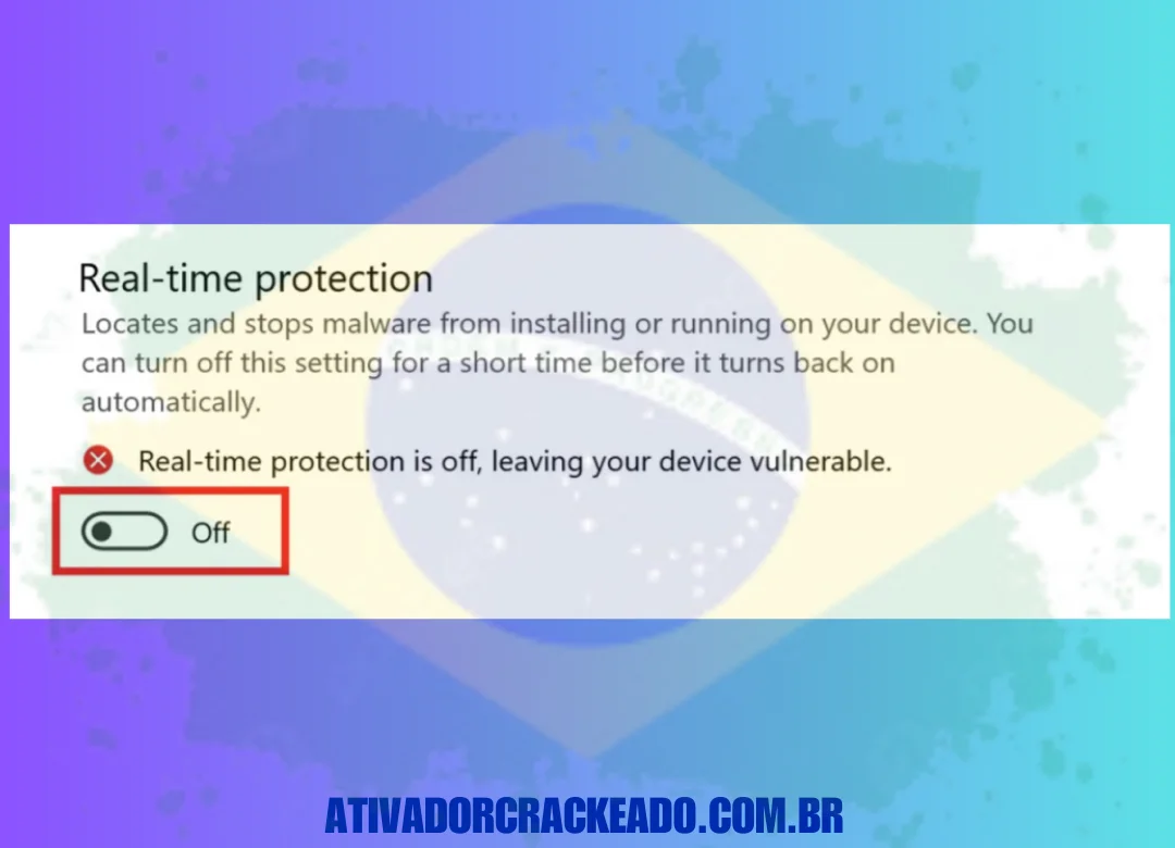 Baixe o Fraps PC 64 Bits do link fornecido e desative a proteção em tempo real no seu dispositivo. Se você tiver algum antivírus de terceiros instalado, desative-o também.