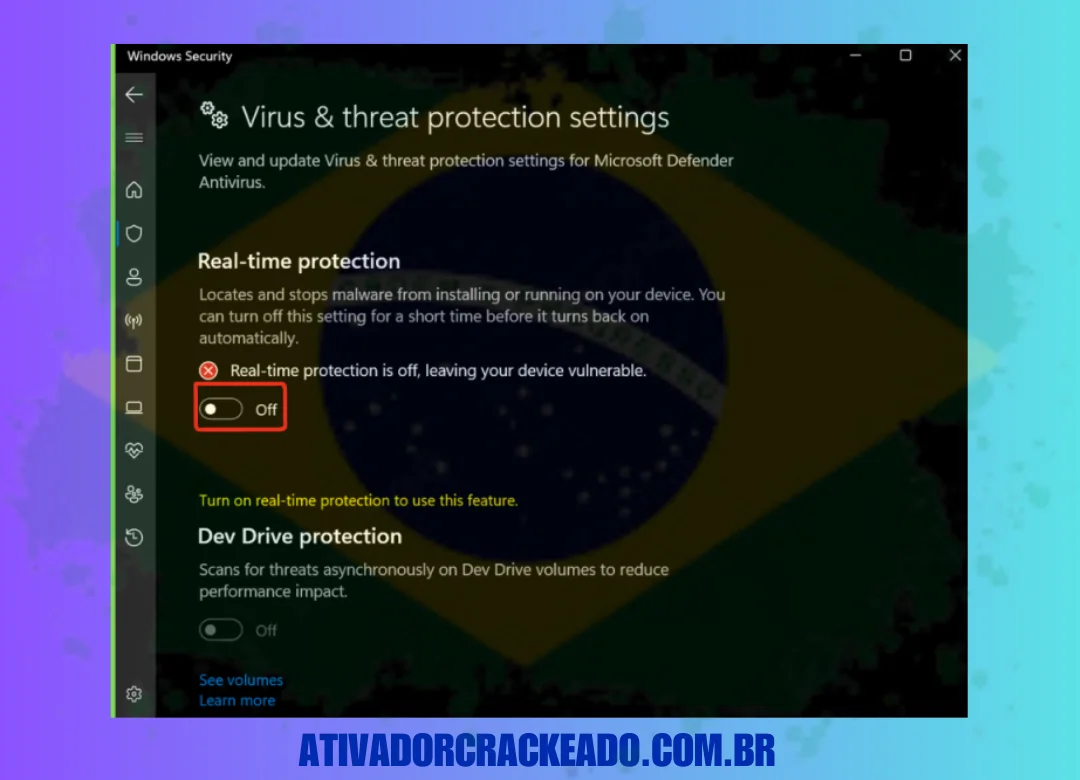 Baixe o MAGIX Video Pro gratuitamente usando o link fornecido e desative a proteção em tempo real nas configurações.