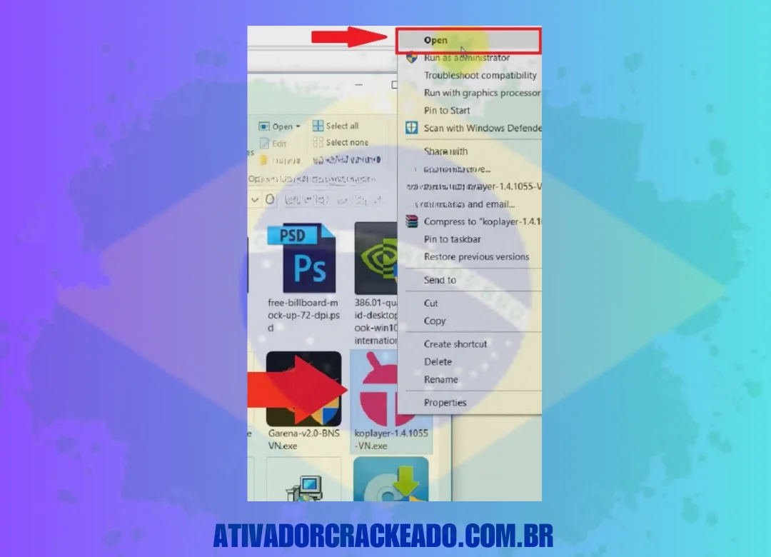 Depois que o software for baixado para o seu computador usando o link fornecido pelo ativadorcrackeado.com.br acima,