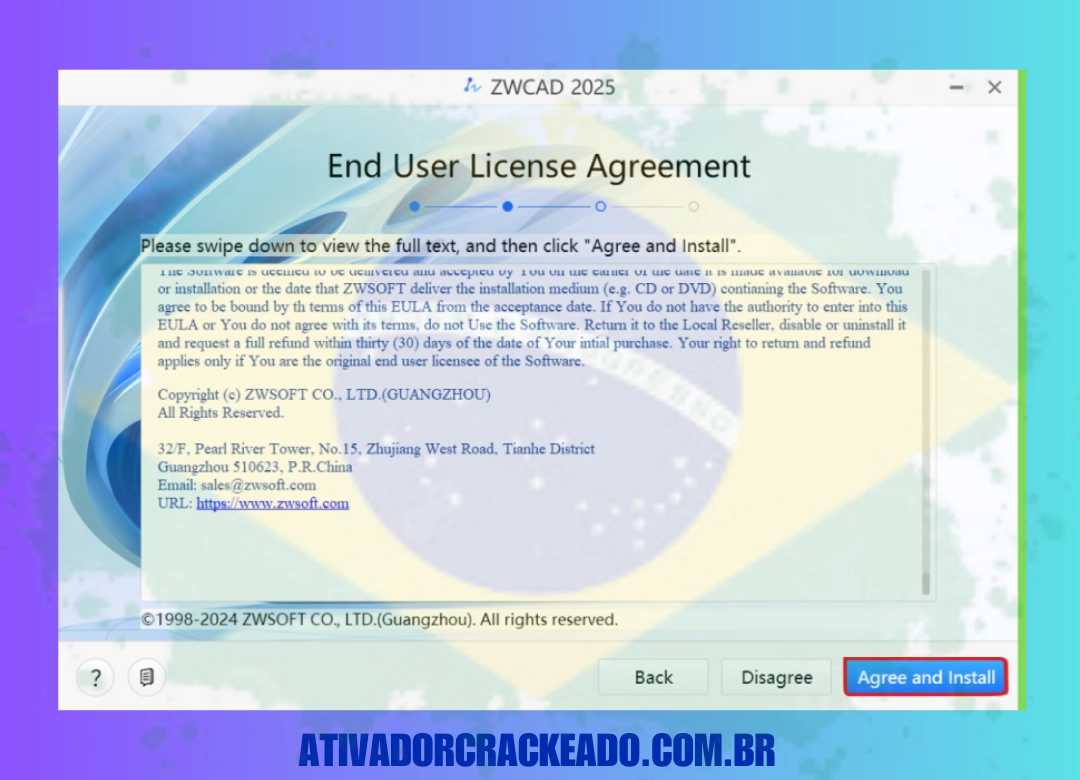 Execute a instalação após extrair o arquivo baixado. Escolha onde deseja instalar o software, 