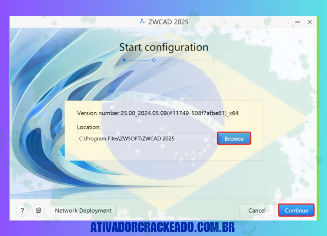 Execute a instalação após extrair o arquivo baixado. Escolha onde deseja instalar o software,